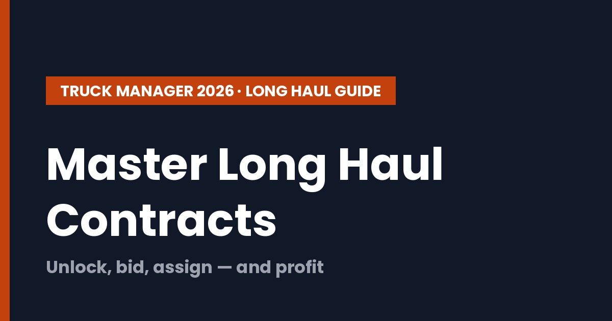Truck Manager 2026 Long Haul Contracts guide cover